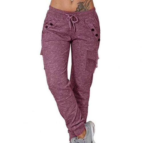 Womens Casual Pants Drawstring Waist Two Tone Sweatpants Multicolor XL