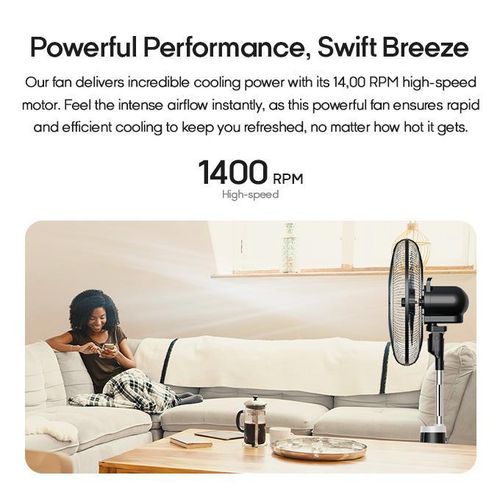 product_image_name-Syinix-18 Inches Rechargeable Fan+10 Hours+ Remote Control+ Pure Copper Motor+LED+13Months Warranty-3
