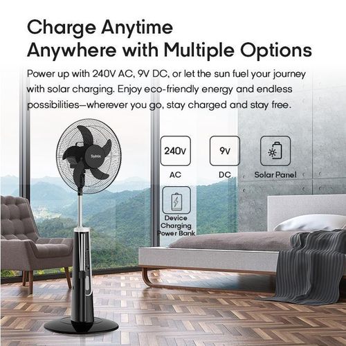 product_image_name-Syinix-18 Inches Rechargeable Fan+10 Hours+ Remote Control+ Pure Copper Motor+LED+13Months Warranty-4