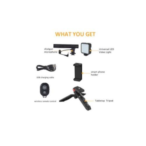 product_image_name-Generic-Live Streaming Vlogging Kit LED Video Light Tripod Phone Holder + Microphone For YouTube/Tiktok/Facebook/Camera-6