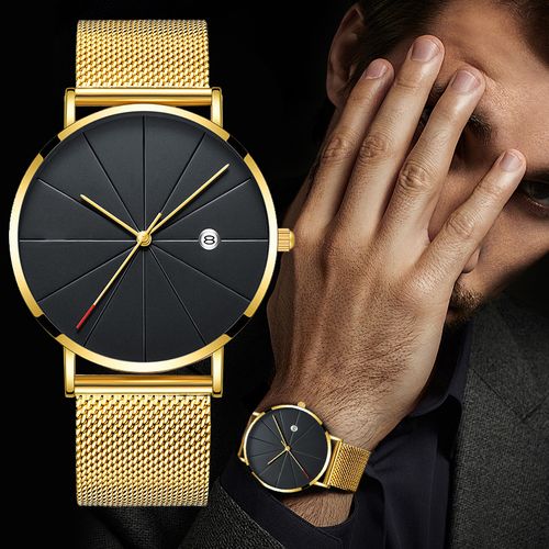 Fashion Men Watches Ultra Thin Stainless Steel Mesh Belt | Jumia Nigeria