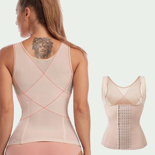 Generic Women Underbust Body Trainer Corset Vest Adjustable Hook Skin Color  S