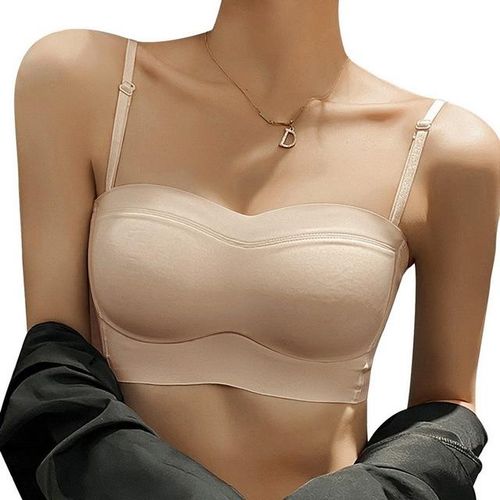 Seamless non-wired push-up bra - Brown - Ladies