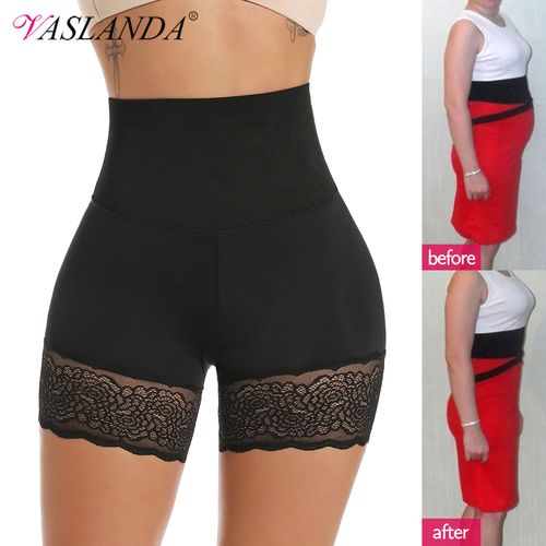 Fashion Women Body Shaper High Waist Safety Shorts Lace Tummy Control  Slimming Underwear Shaping Boyshorts Shapewear