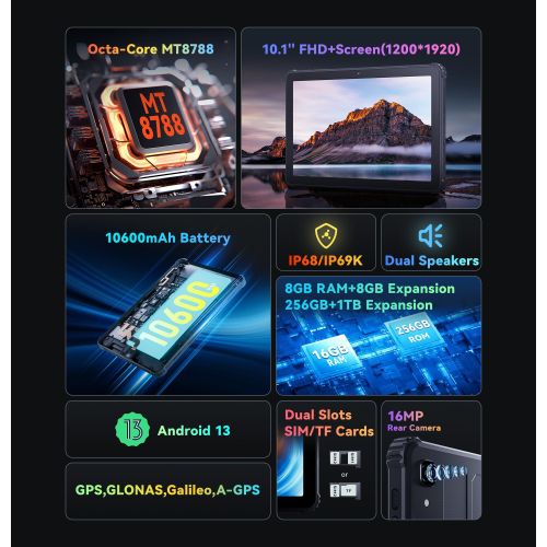 product_image_name-Cubot-TAB Kingkong Rugged Android Tablet, 8+8GB=16GB+256GB 10600mAh Battery -4