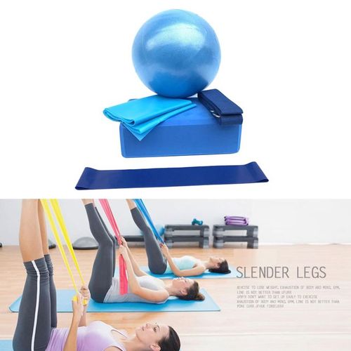 Generic 5pcs Yoga Blocks Ball Stretching Strap Equipment Ladies Pilates