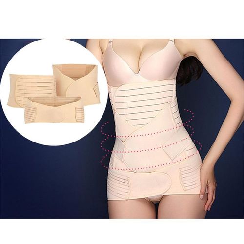 Fashion 3 In 1 Postpartum Belly Wrap Elastic Recovery Belt Waist