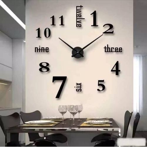 product_image_name-Generic-3D Wall Clock 120cm (4ft by 4ft) 47inch Biggest size-Black-2