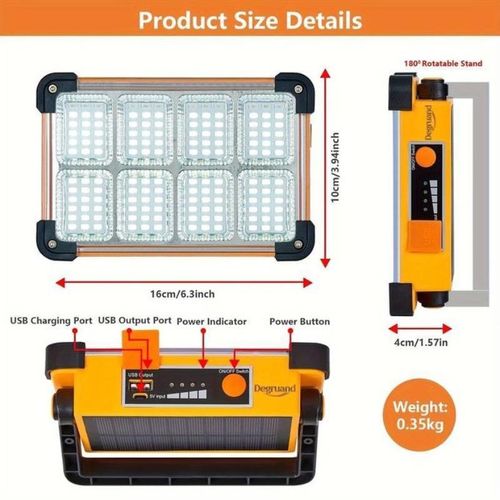 product_image_name-Generic-100W USB Rechargeable Emergency Light for Power Outages - Outdoor Camping Solar Lighting with Five-Level Dimming-7