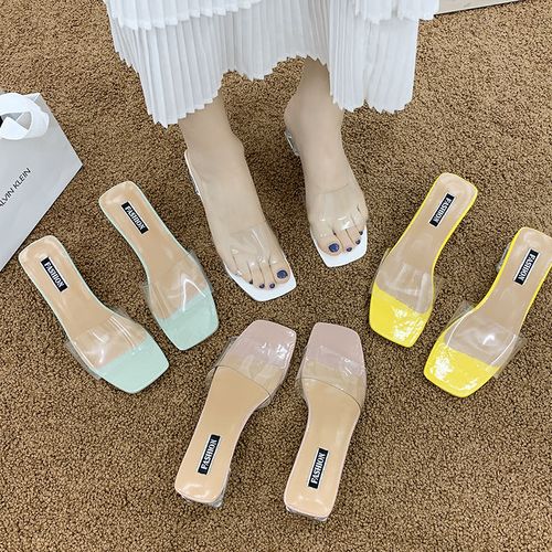 Clear PVC Women's High Heels Sandals Sexy Transparent Crystal