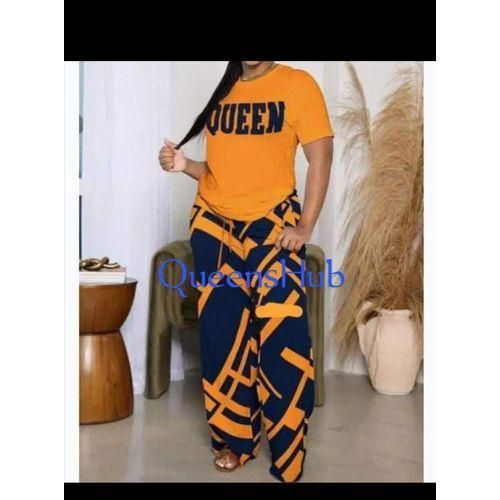 product_image_name-Fashion-LADIES QUEEN-TOP WITH PANT- deep yellow-1