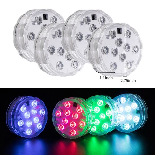 4Pcs Submersible LED Underwater Lights with Remote Controlled