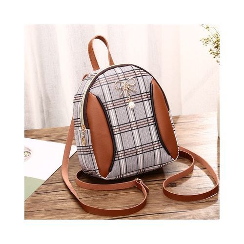 Mini Backpack Crossbody Bag For Teenage Girl Plaid Women Shoulder Phone  Purse Korean Style Backpack