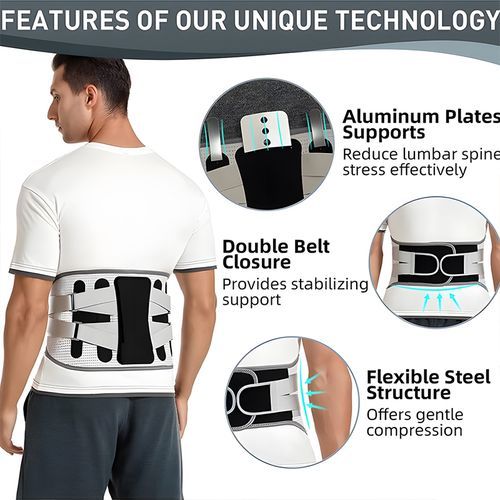 Adjustable Orthopedic Lumbar Support Belt With Steel Plates