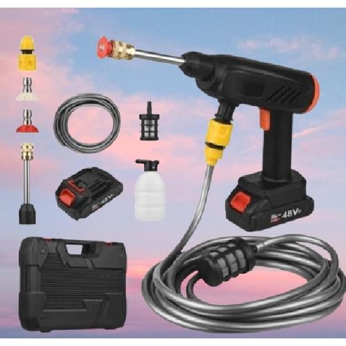product_image_name-Generic-Multifunction Rechargeable Pressure Washer With Two 2 Batteries 48V Can Be Used To Wash Any Type Of Vehicles, Motorcycle, Bicycle,Also Serve As Domestic Functions At Home By  Using It To Wash Window Net & Glass, Bathroom, Floor & Wall Tiles & Garden-7