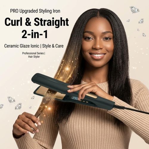 Pride Wolf 2-in-1 Professional Hair Straightener & Curler - Ceramic Flat Iron - image 3