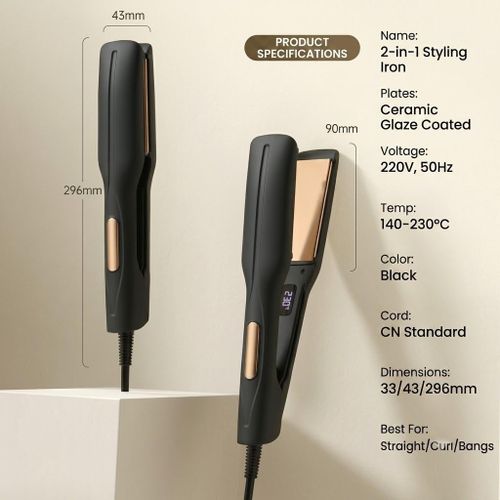Pride Wolf 2-in-1 Professional Hair Straightener & Curler - Ceramic Flat Iron - image 6