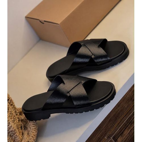 Fashion Men’s X Cross palm slippers
