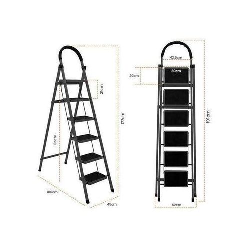 Generic Steps Metal Foldable Ladder- Space Saving Heavy-duty Ladders - image 4