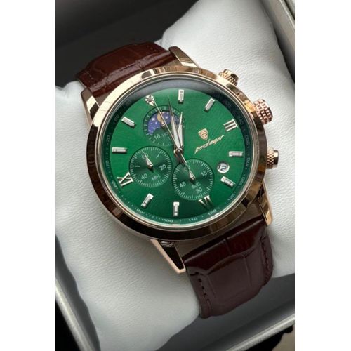 POEDAGAR Exclusive men's Genuine leather chronograph wristwatch - image 2