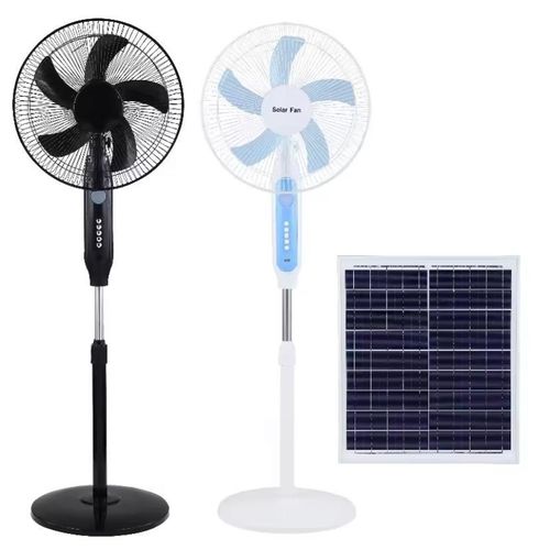 product_image_name-Generic-2 in 1 Foldable four blades solar and rechargeable Fan comes with four bulbs and mini hand fan-1