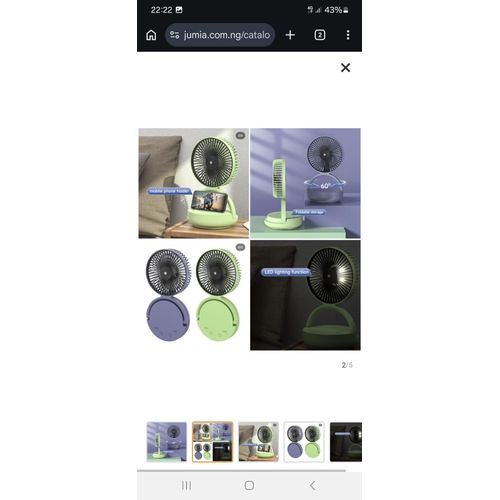 product_image_name-Dp- 3Gear SPEEDS Portable Desktop Rechargeable Fan with rotating function ,LED light + phone holder stand-1