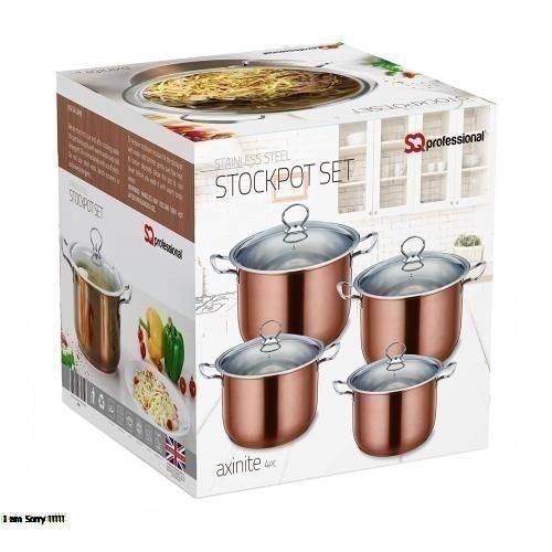 Generic SQ Professional Gems Stainless Steel Stockpot Set With Lids 4pc - image 3
