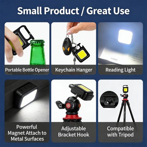 Generic keychain lamp, multi-functional portable portable lamp, mini flashlight, outdoor strong magnet working lamp, key lamp - image 3
