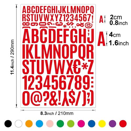 Generic Red alphabet stickers/ numbers stickers/ waterproof