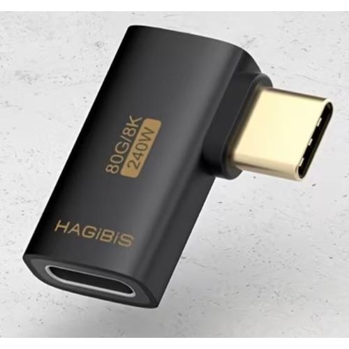 product_image_name-HAGiBiS- USB-C to C Adapter (90° Right Angle, 240W, 80Gbps)-1