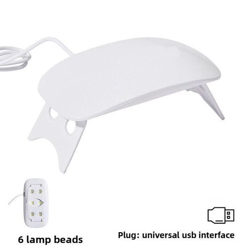 Generic Handheld Mini UV/LED Nail Lamp - 6 LEDs Portable Nail Dryer with Integrated USB Cable for Gel Polish & Wigs