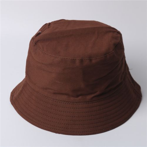 Fashion Free Custom LOGO Design Double-sided Bucket Hat Ladies Men Summer Fishing  Hat Leisure Fishing Hat-coffee