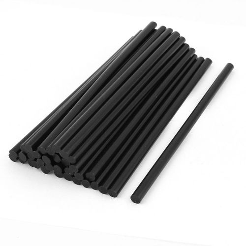 Generic 35 Pcs 7mm Diameter 190mm Length Plastic Black Hot Melt Glue Stick