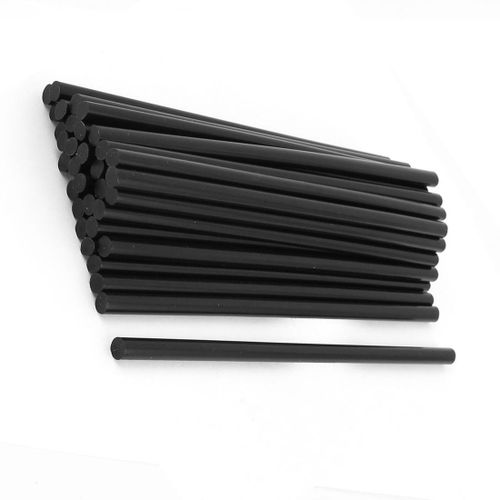 Generic 35 Pcs 7mm Diameter 190mm Length Plastic Black Hot Melt Glue Stick