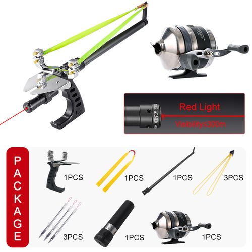 Generic Hunting Fish Straight Rod Precision Telescopic Catapult Slings With  Laser Fishing Reel High Power Shooting Outdoor Tools-G