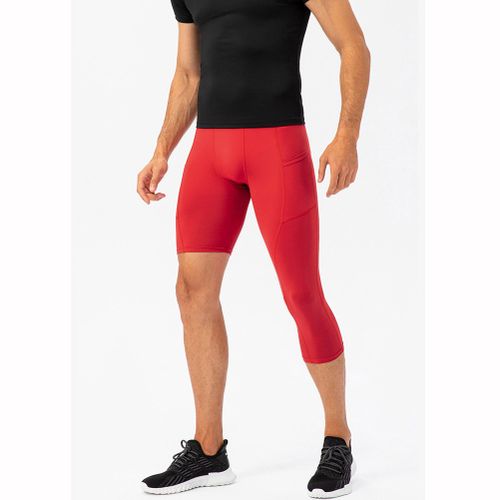 Generic Men's One Leg Compression Pants 3/4 Single Leg Tight