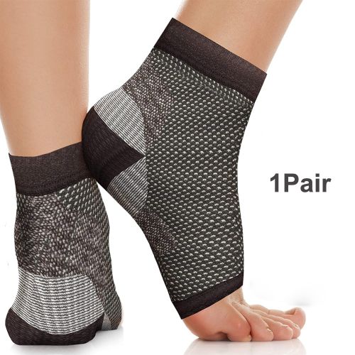 Generic 1Pair Plantar Fasciitis Socks With Arch Support - Ankle Compression  Sleeve ,Toeless Socks For Foot Pain Relief Swelling-Black