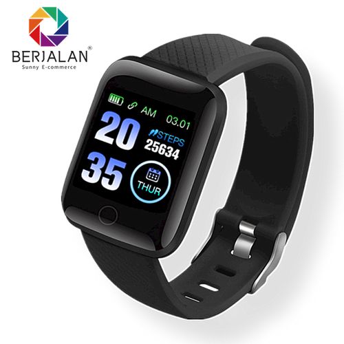 Berjalan Smart Bracelet Sleep Monitoring Life Waterproof Black