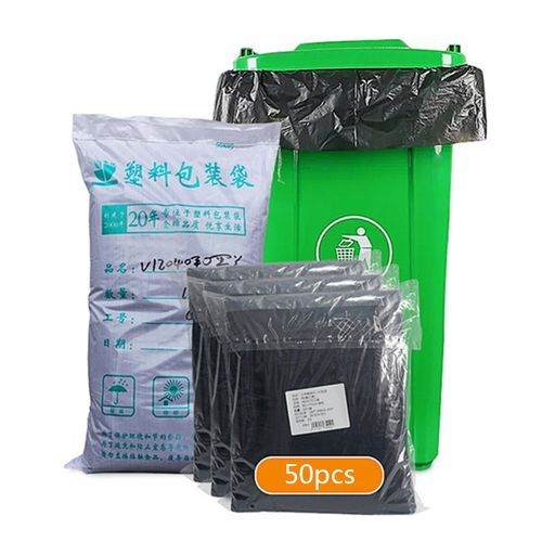 50pcs Large Thick Garbage Bag Large Rubbish Bag Plastic Thickened