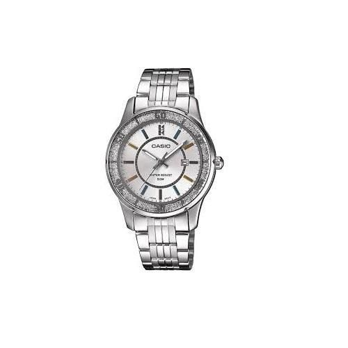 product_image_name-Casio-LTP-1358D-7AVDF Ladies Analog Watch with White Dial & Stainless Steel Bracelet-1