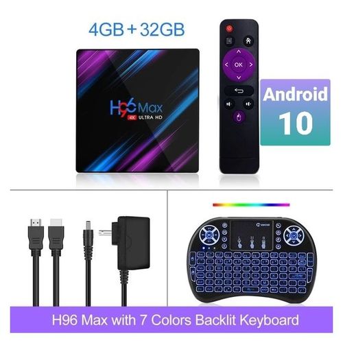 Generic 100% Genuine Original H96 Max Android 10.0 Tv Box 4GRam 32G Rom 4K  Smart Tv And Smart Keyboard