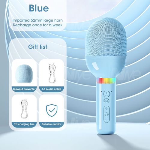 Karaoke Microphone Bluetooth Wireless Mic Portable Singing Machine with  Duet Sing/Record/Play/Reverb Adult/Kid Gift for Home KTV