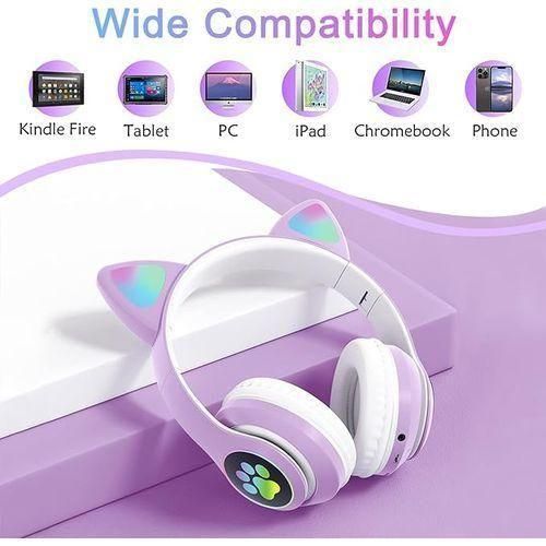 Generic BT5.0 Wireless Headphones Cute Cat Ears Luminous Bluetooth Headset Sports Game Headset - image 4