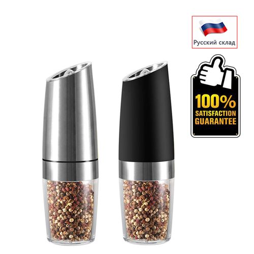 2pcs Gravity Electric Salt Pepper Grinder Mill Shakers Adjustable Automatic  US