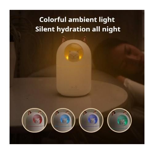 product_image_name-Generic-300ml Cute Cat Green Portable USB Humidifier with Ambient RGB Light, Ultra Quiet Cool Mist, Rechargeable Indoor Air Moisturizer for Better Sleep and Dry Skin Relief in Bedroom, Office, Yoga, Indoor Spaces--Perfect Gift for Wife ,GF in Dry Season-3