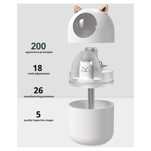 product_image_name-Generic-300ml Cute Cat Green Portable USB Humidifier with Ambient RGB Light, Ultra Quiet Cool Mist, Rechargeable Indoor Air Moisturizer for Better Sleep and Dry Skin Relief in Bedroom, Office, Yoga, Indoor Spaces--Perfect Gift for Wife ,GF in Dry Season-7