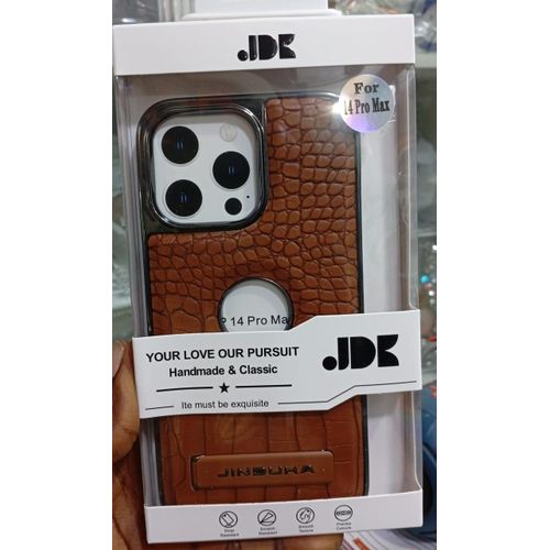 Generic Leather Case For iPhone 14 Pro Max – Premium Shockproof Back Cover With Built-In Kickstand (Brown) - image 2