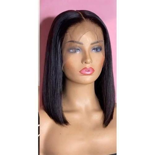 product_image_name-Fashion-Hair Wig Bob With Frontal Black Colour. 1 Middle Part Wig-1