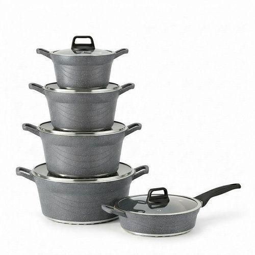 Generic BROCOOK BROCOOK- 10 Pcs Die-Cast Non-Stick Granite Cookware
