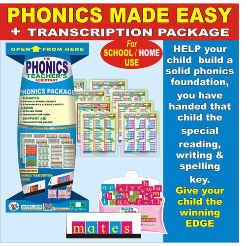 Generic GET KIDS READING LIKE PROS – Complete Phonics Chart With 44 Sounds & Blends